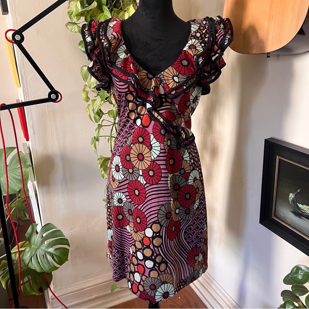 Eva Franco Anthropologie Dramatic Ruffle Dress - Size 6/8